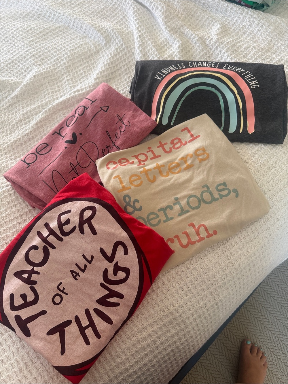 Teacher Graphic Tees - Red Pink Beige Black Color Pack